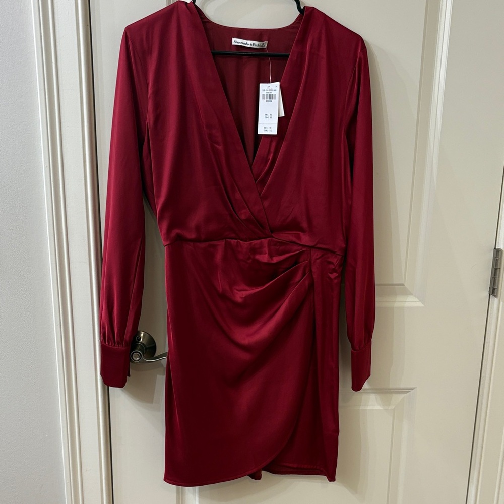 Abercrombie & Fitch Red Long Sleeve Dress NWT
